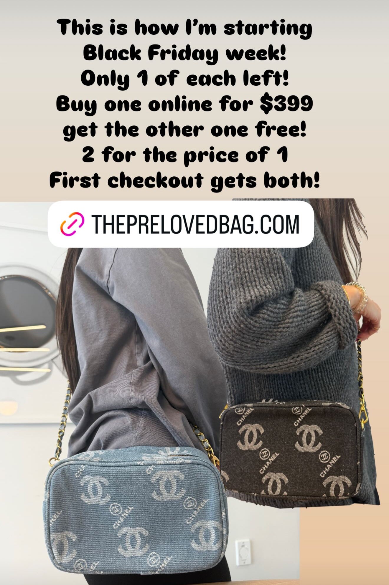 Buy one get the black free ! Brand new makeup crossbody bundle! Chanel denim set !