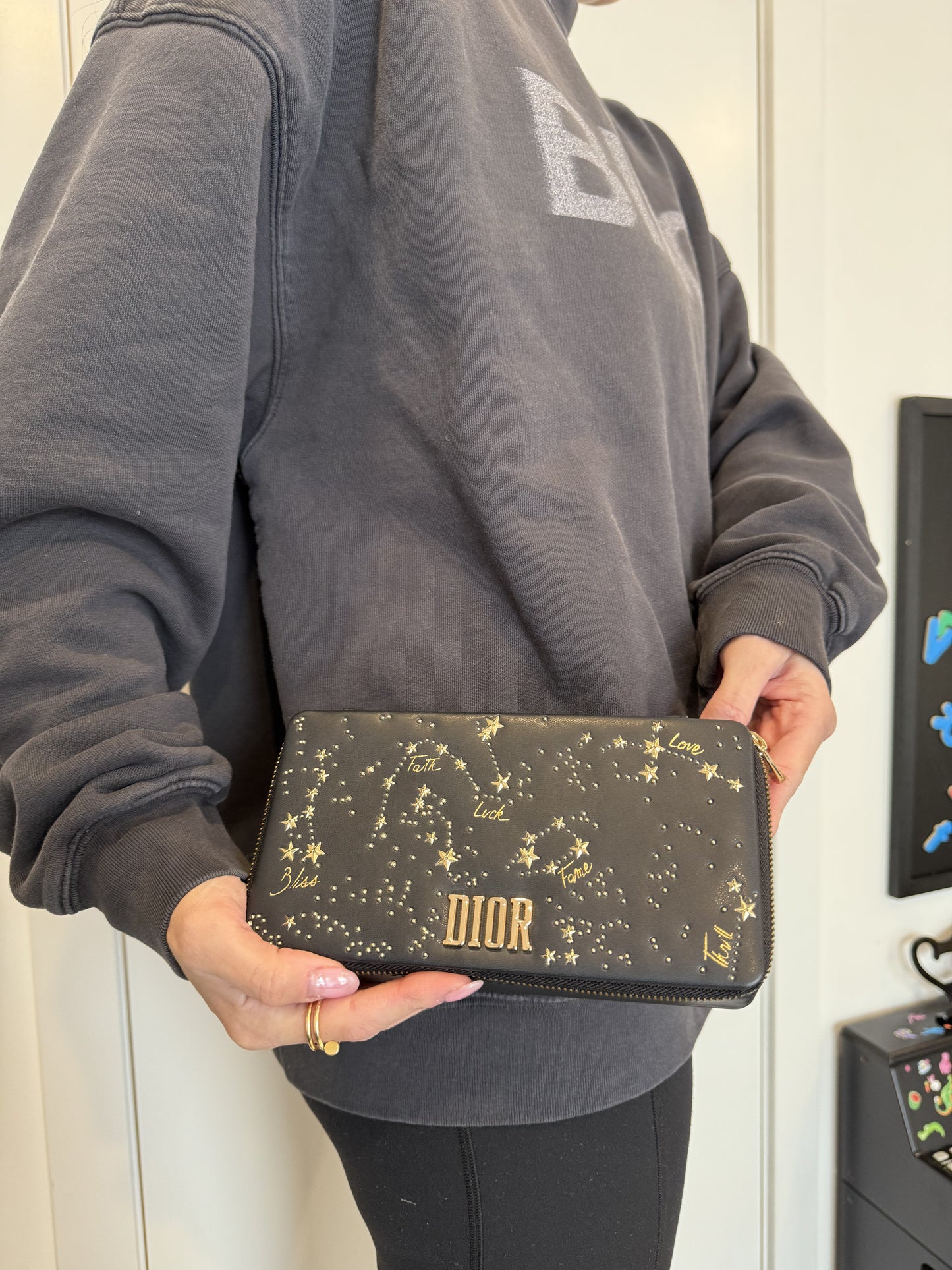 Limited edition Brand new Dior zip around clutch with mirror inside