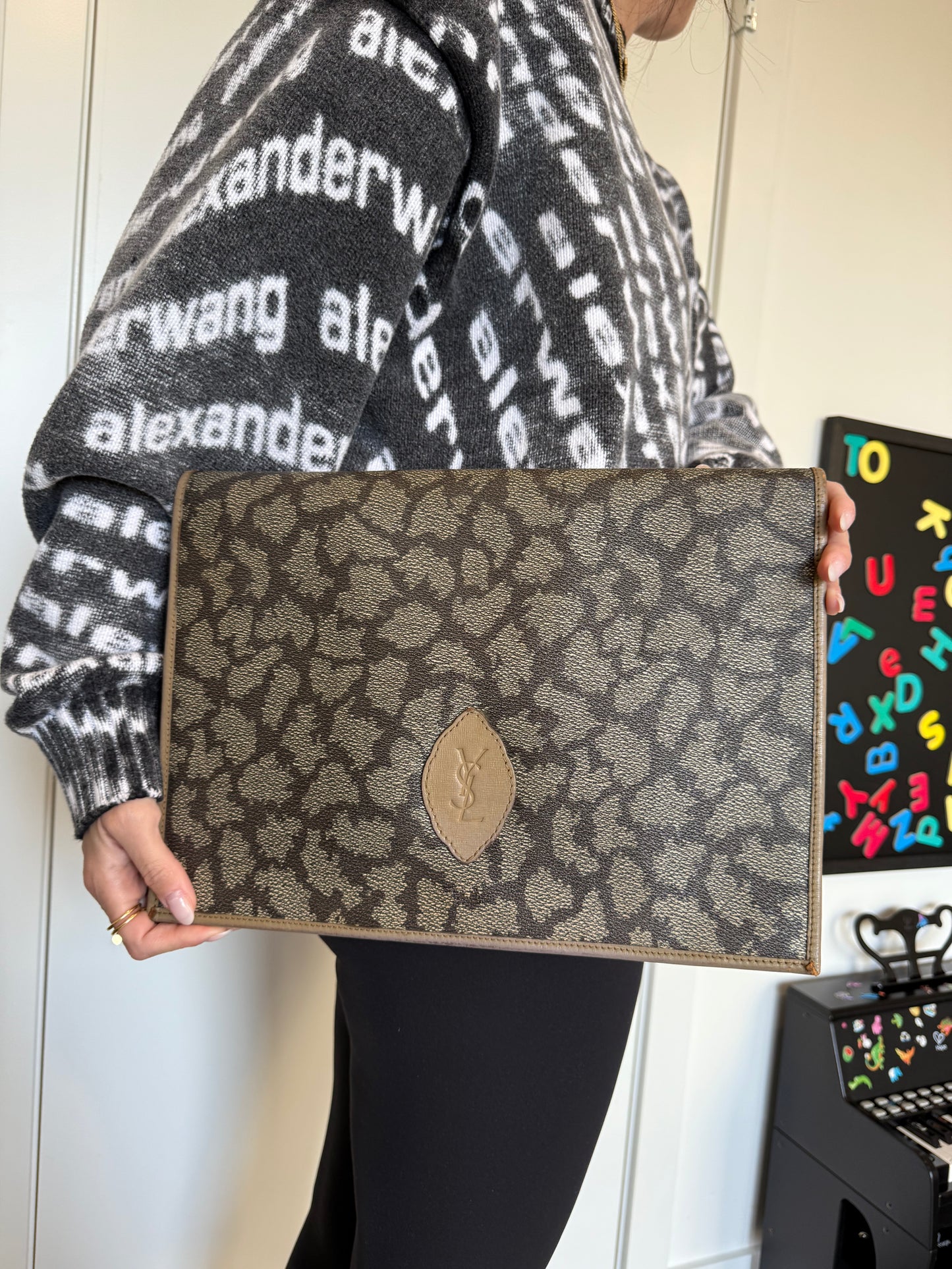 Yves saint Laurent laptop clutch fits 12-13 inch laptops !! First click wins