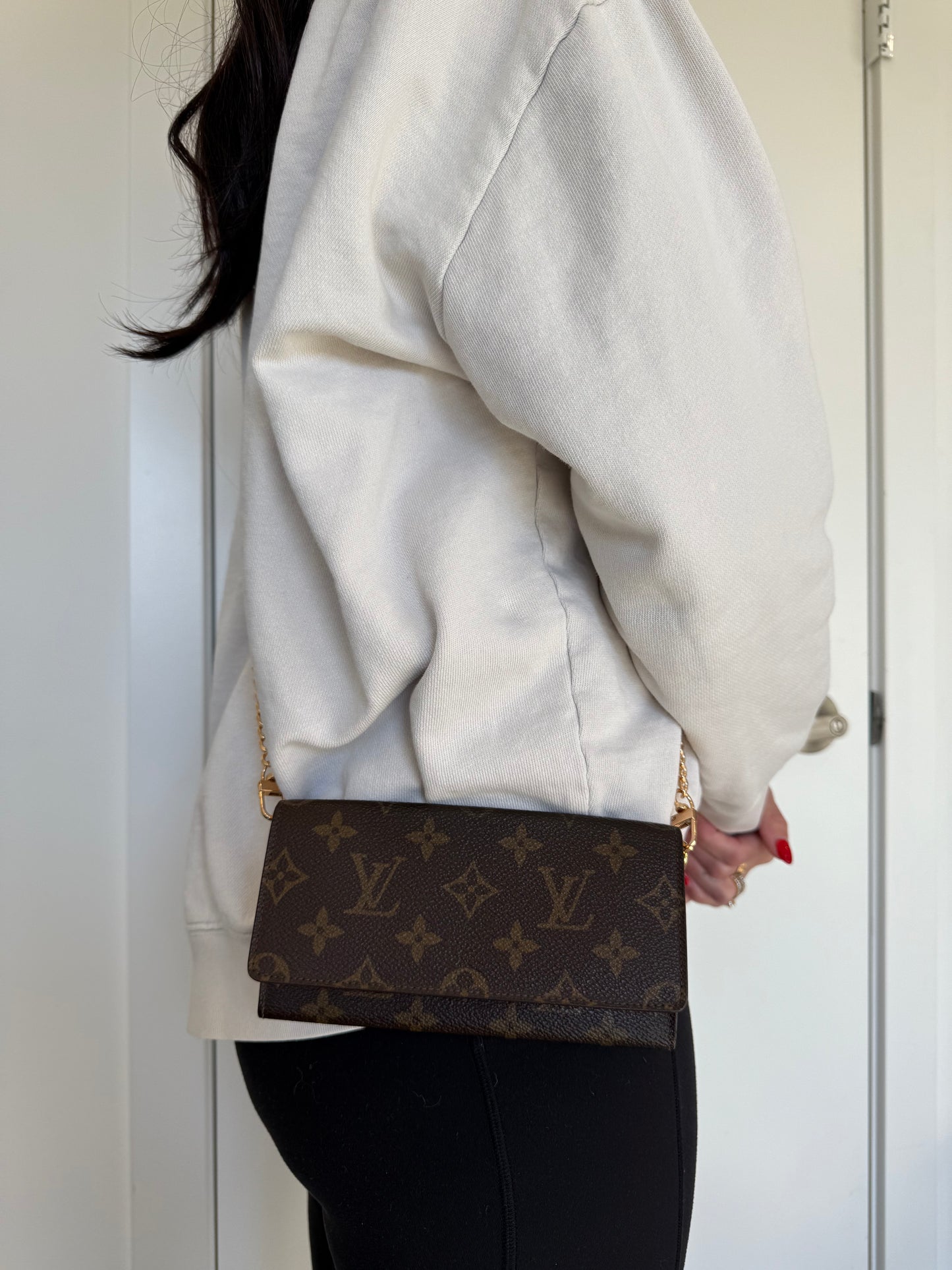 Louis Vuitton monogram wallet for sierra strap added phones fit