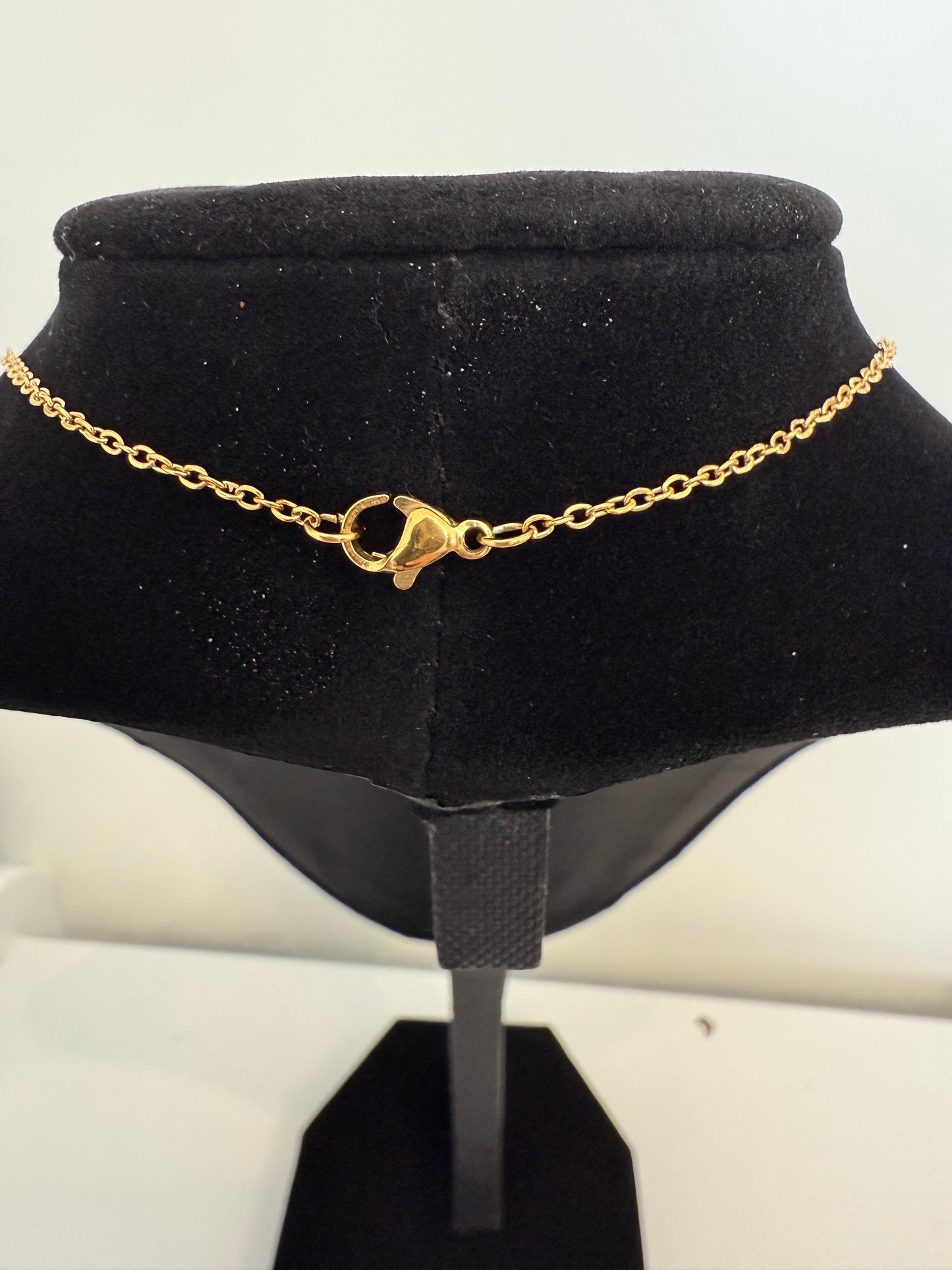 Upcycled Chanel gold plated pearl CC necklace ( was a button previously ) stamped !!