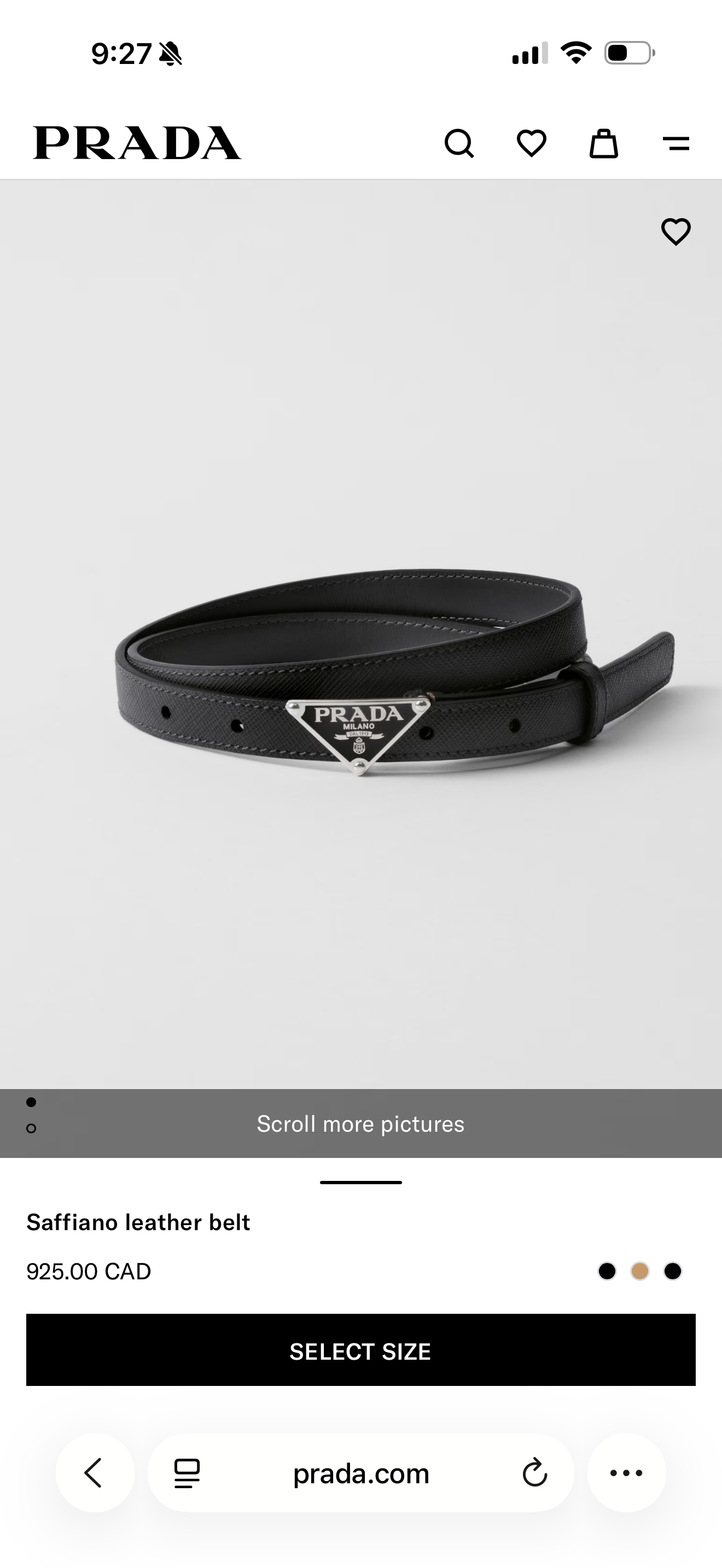 Brand new in box Prada saffiano leather women’s belt size 80 fits xs and s retail is over $1000