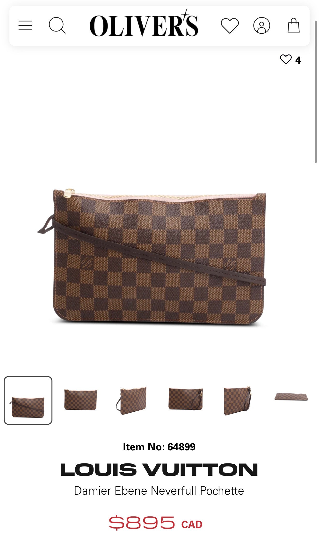 Authentic Louis Vuitton Damier Ebene Pochette GM with pink interior ! Original lv strap other companies want $900!! Fits phones keys makeup etc