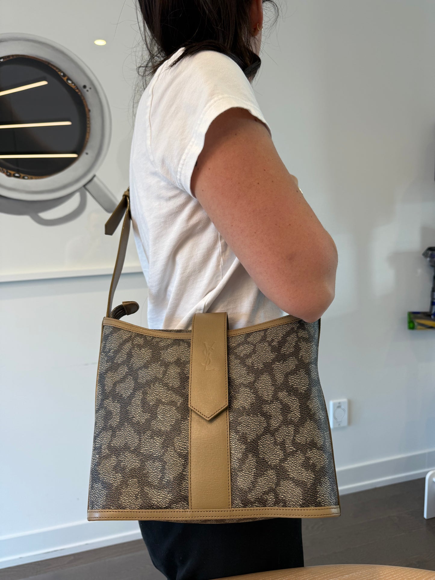 Rare Yves Saint Laurent adjustable strap zipper top magnetic closure crossbody bag with original dustbag fits phones keys water bottles makeup etc