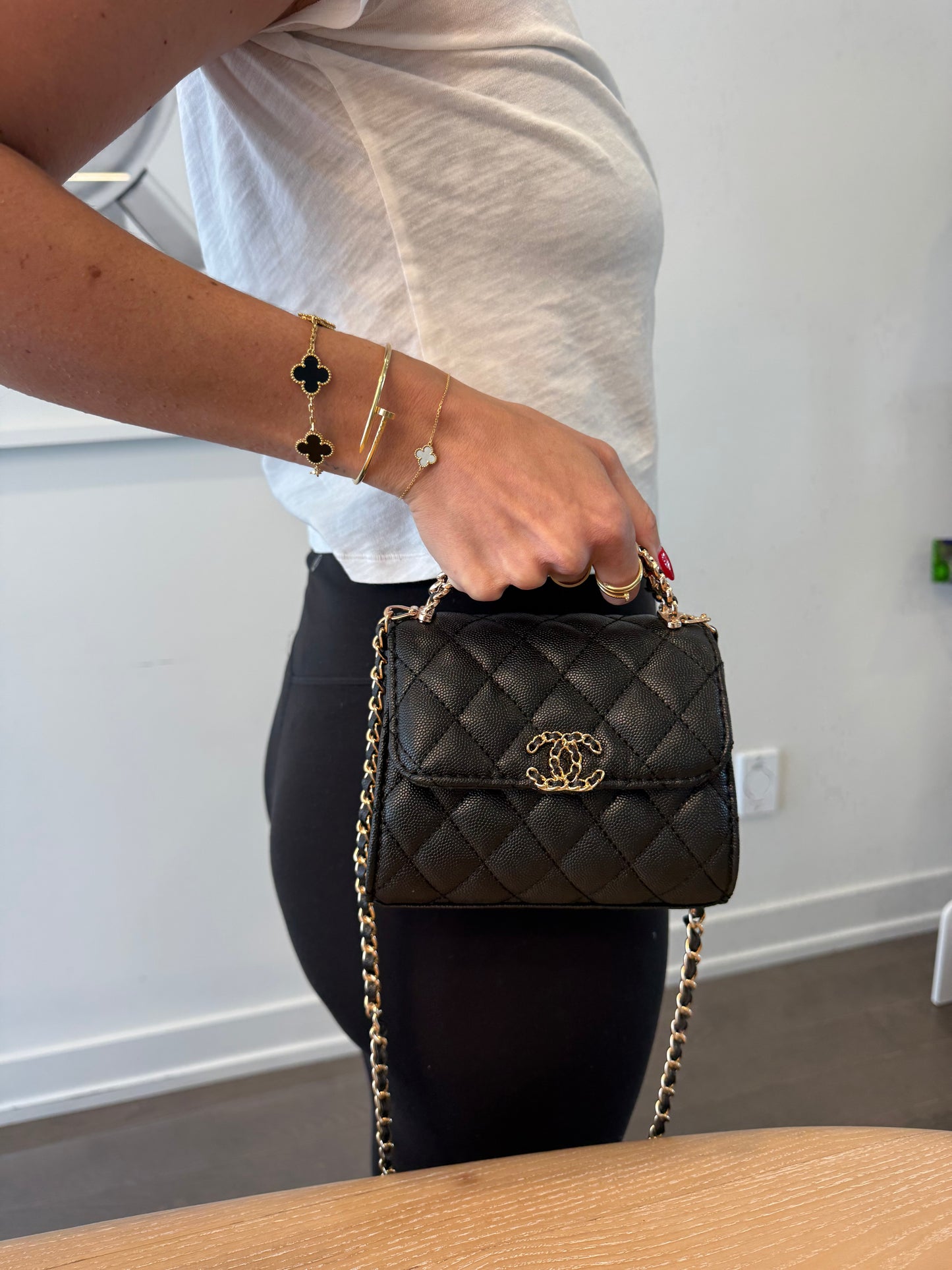Brand new Chanel makeup vip top handle caviar crossbody ! This is a rare new in box vip makeup bag!