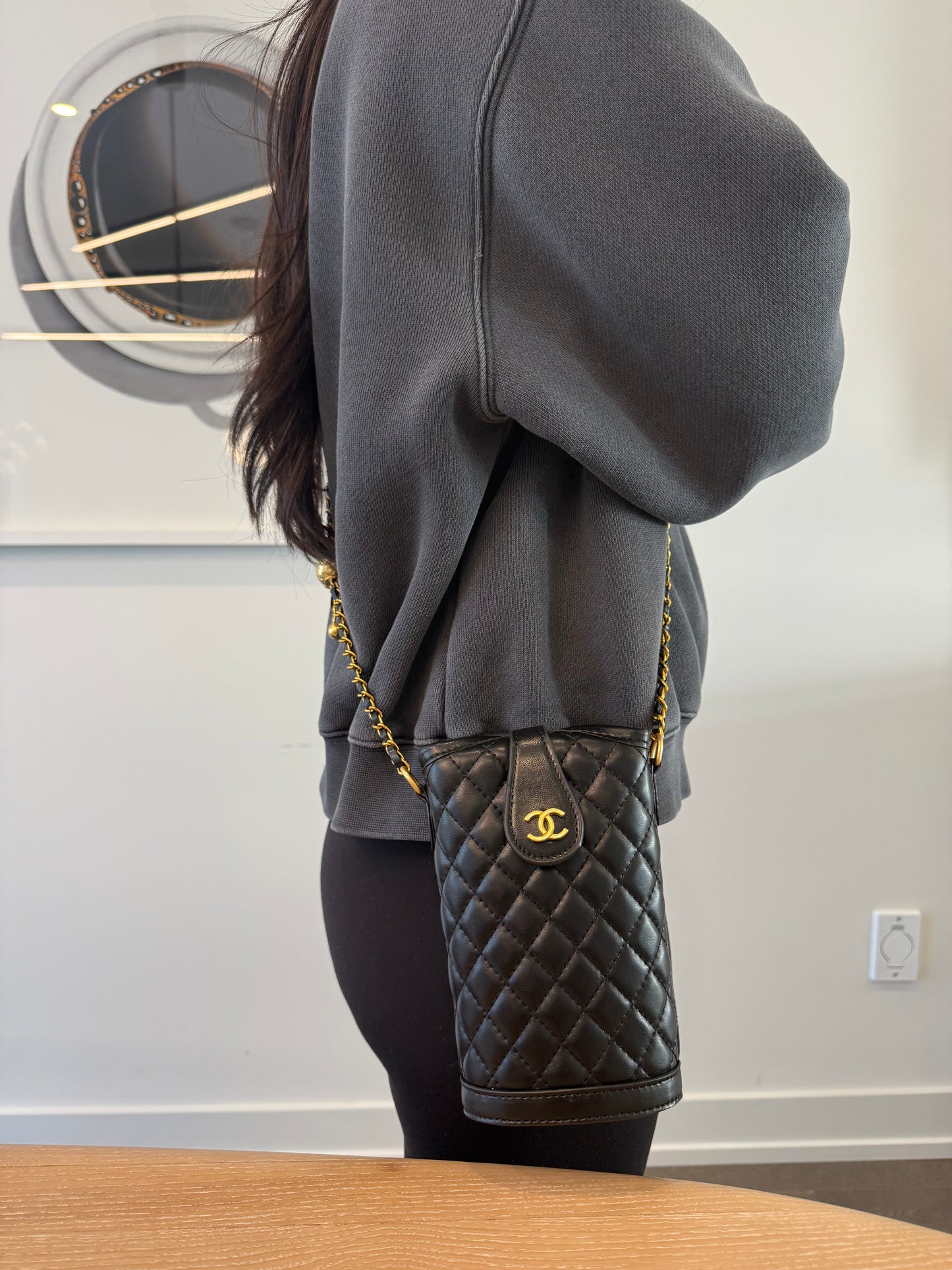 Brand new in box ! Rare Chanel makeup adjustable strap magnetic closure crossbody bag ! Fits all cell phones etc ! Save your money and use a novelty vip piece!