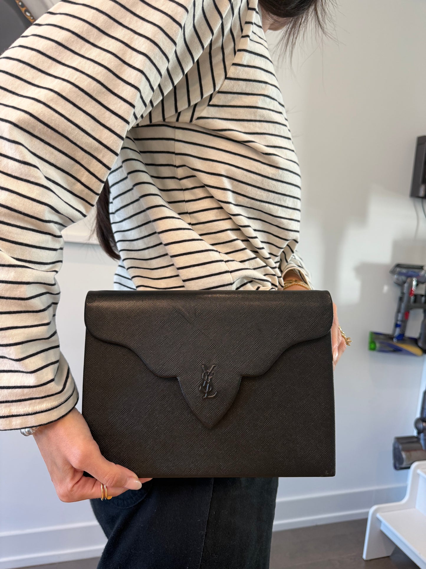 Rare Yves Saint Laurent limited edition magnetic closure crossbody clutch in gorgeous condition inside and out with added strap! Fits phones keys makeup etc