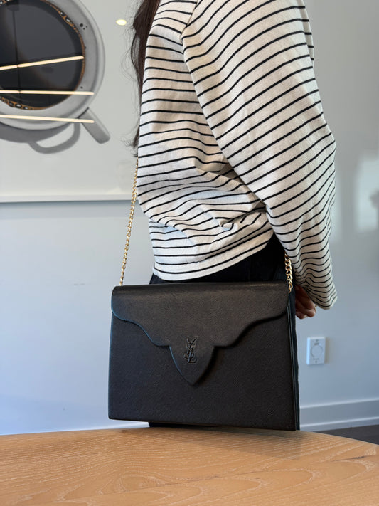 Rare Yves Saint Laurent limited edition magnetic closure crossbody clutch in gorgeous condition inside and out with added strap! Fits phones keys makeup etc