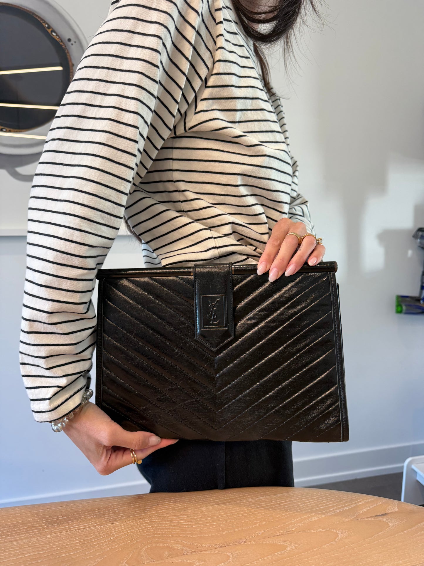 Rare Heavy duty Yves Saint Laurent magnetic closure xl crossbody clutch in absolute gorgeous condition! Fits phones keys makeup wallets etc