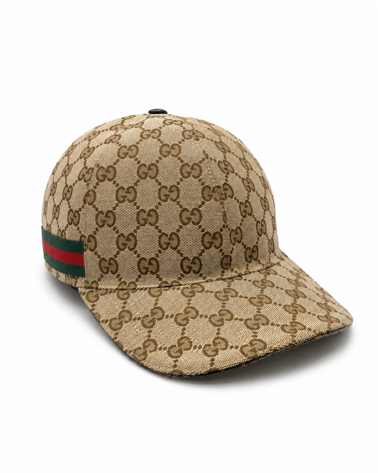 Authentic Gucci canvas Ophidia like new unisex large Velcro adjustable strap hat retail $740+tax!