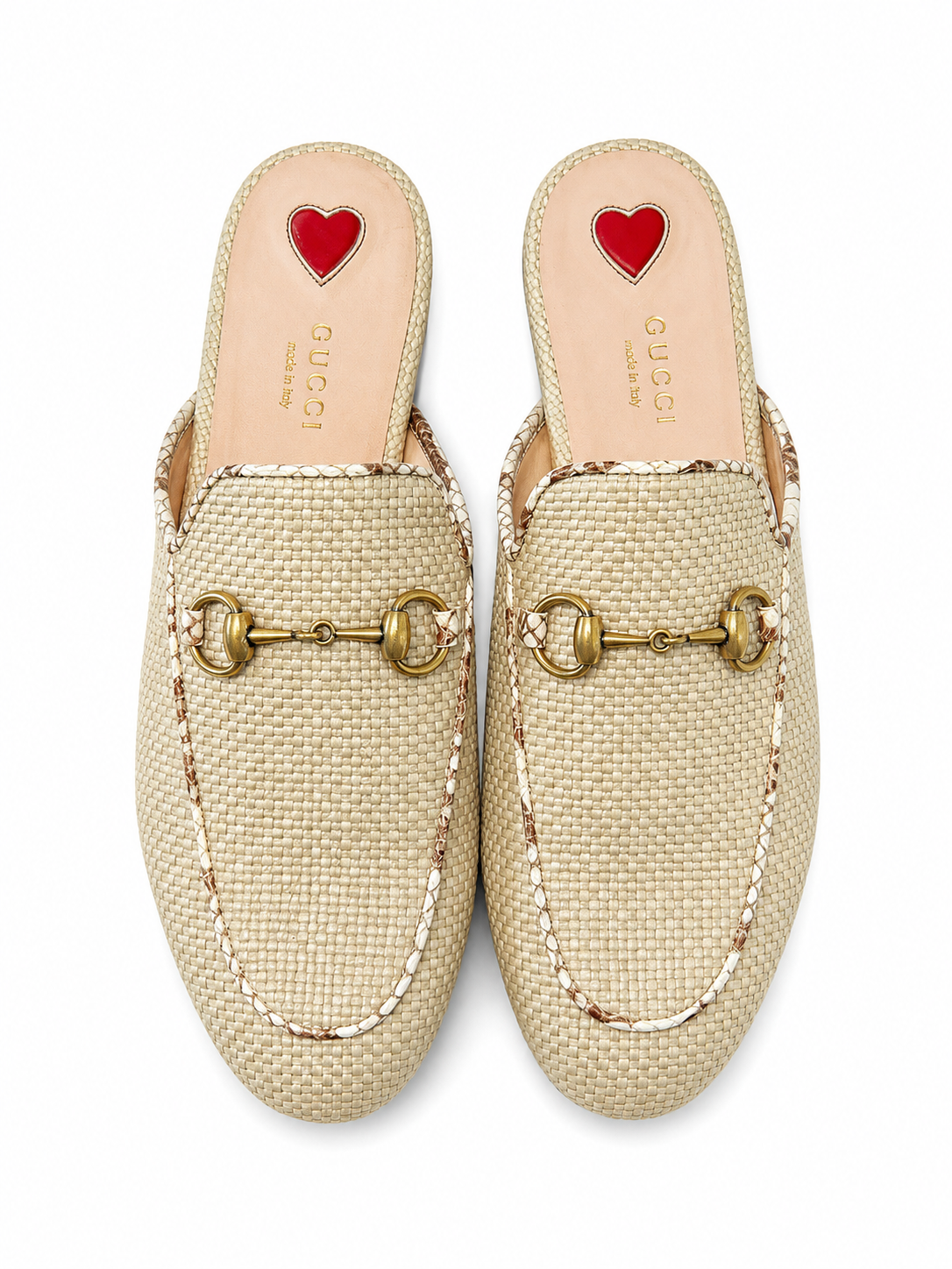 Authentic Gucci Mule Raffia Python trim brand new size 35 women’s flats ! Retail $2200