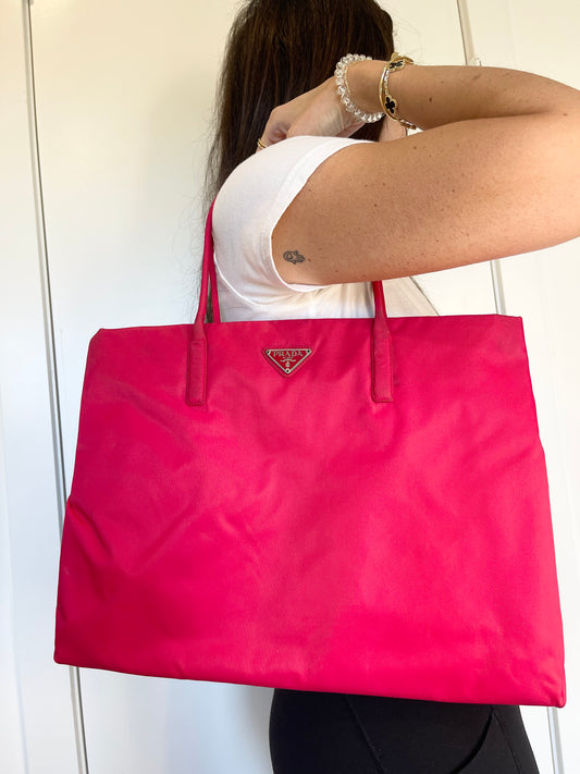 Prada nylon shoulder tote