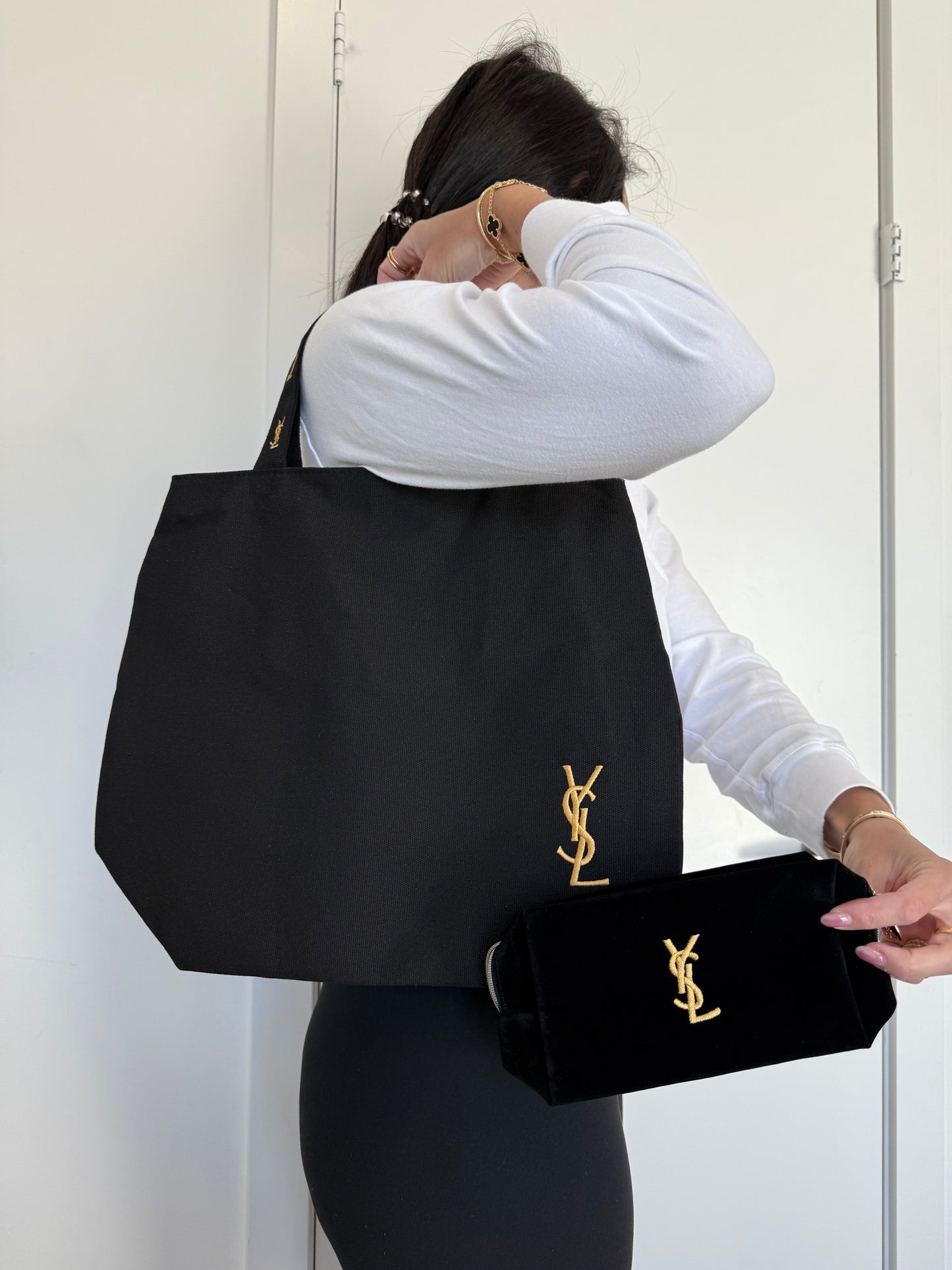 Brand New Yves Saint Laurent combo shoppers bag and clutch !