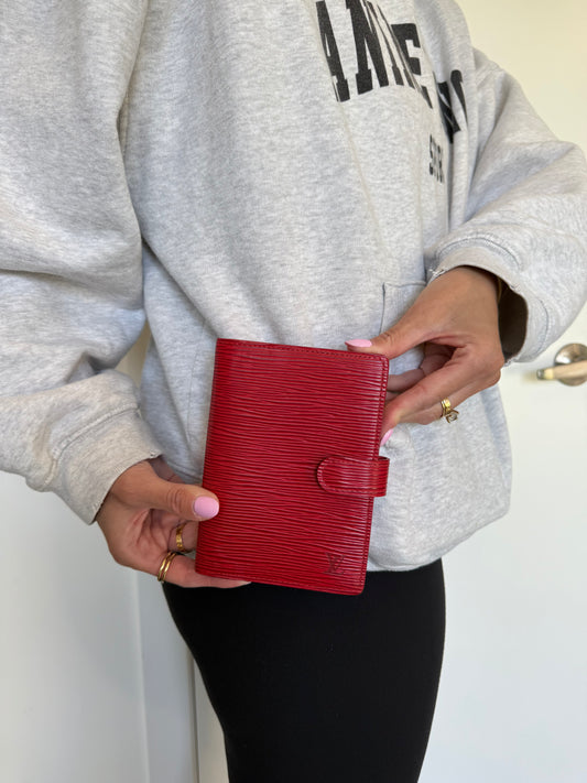 Louis Vuitton epi red agenda pm pristine notebook cardholder unbelievable condition