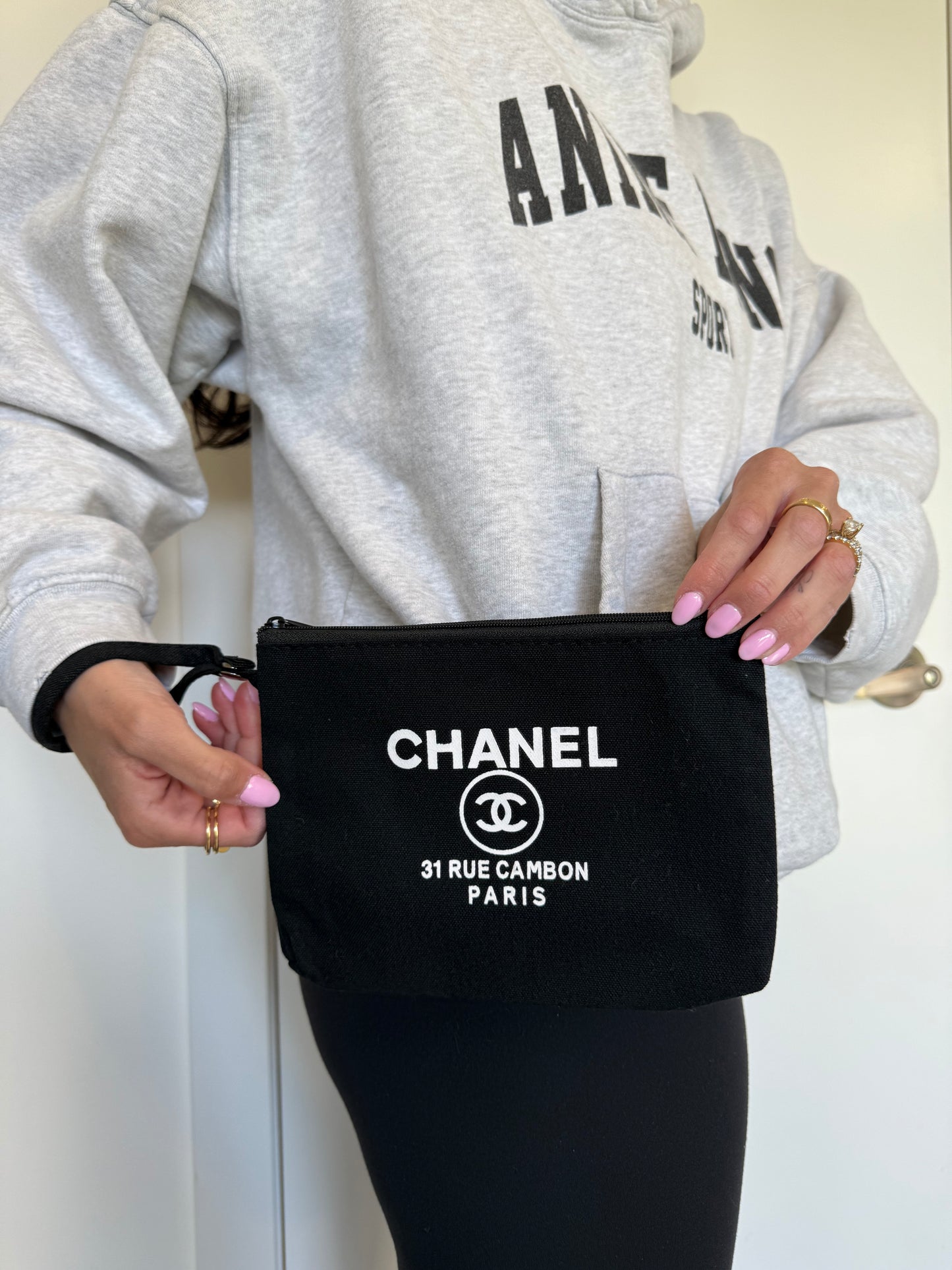 Brand new Chanel vip makeup wristlet fits phones keys makeup etc