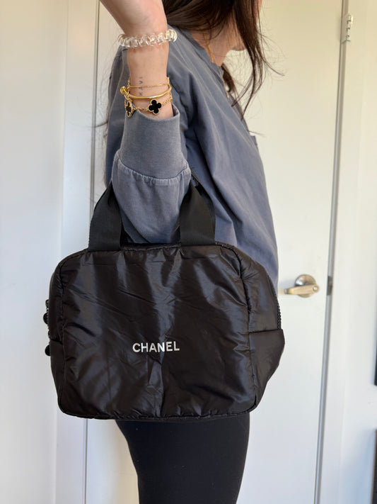 Chanel beauty top handle zip around bag !
