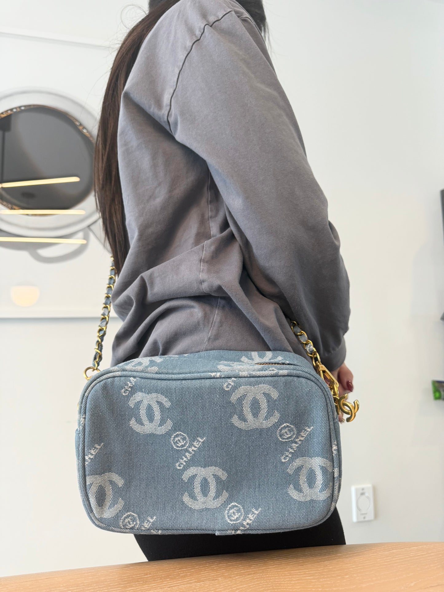 Buy one get the black free ! Brand new makeup crossbody bundle! Chanel denim set !