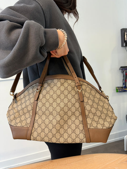 Rare Gucci supreme horsebit zipper top adjustable strap shoulder bag with original Gucci crossbody strap!! Retail $2000