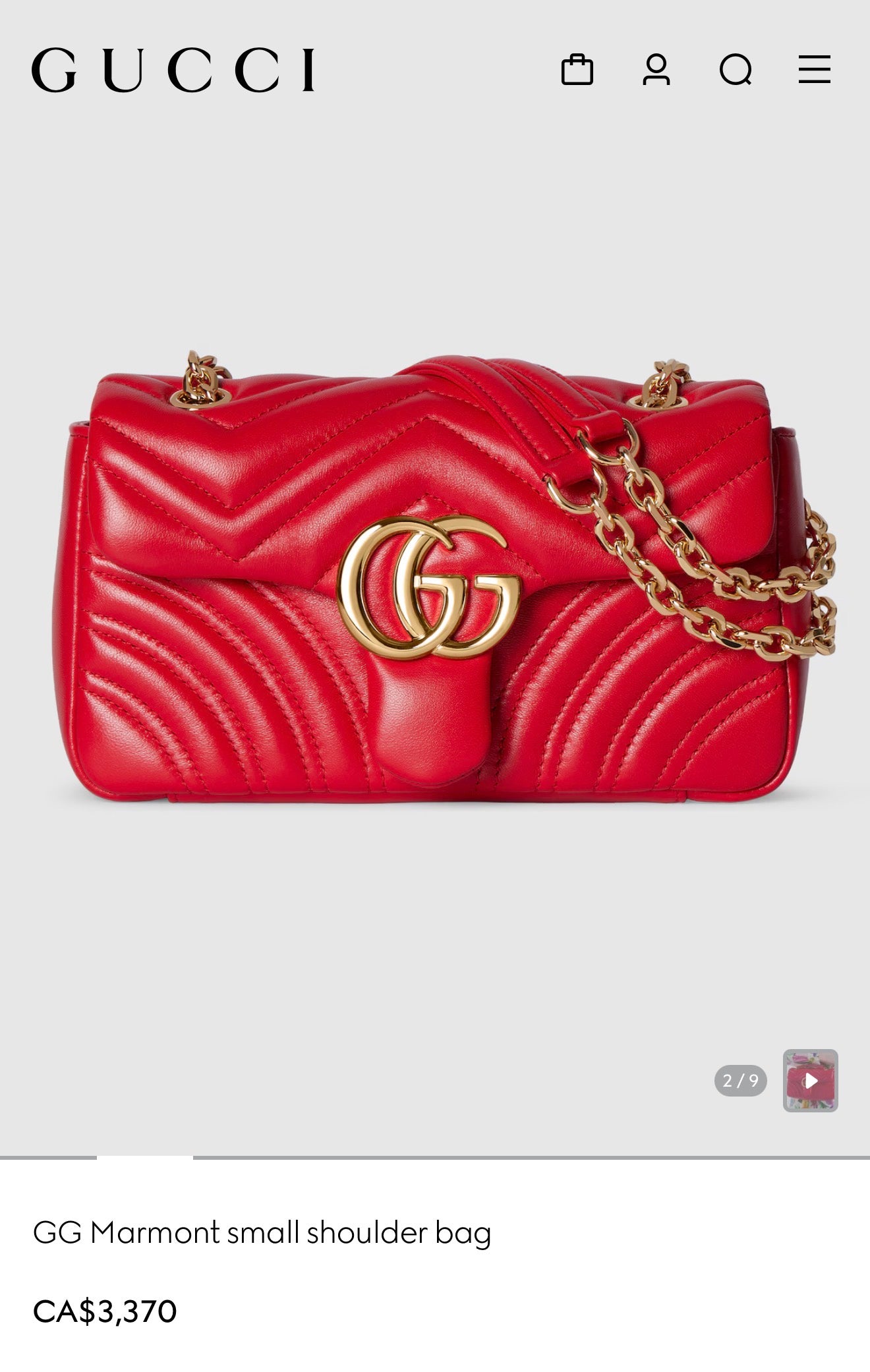 Authentic Gucci Marmont Flap 2 Way Red/Gold Crossbody Shoulder bag in dustbag! Client wore her twice . Like new condition retail $3370+tax fits everything