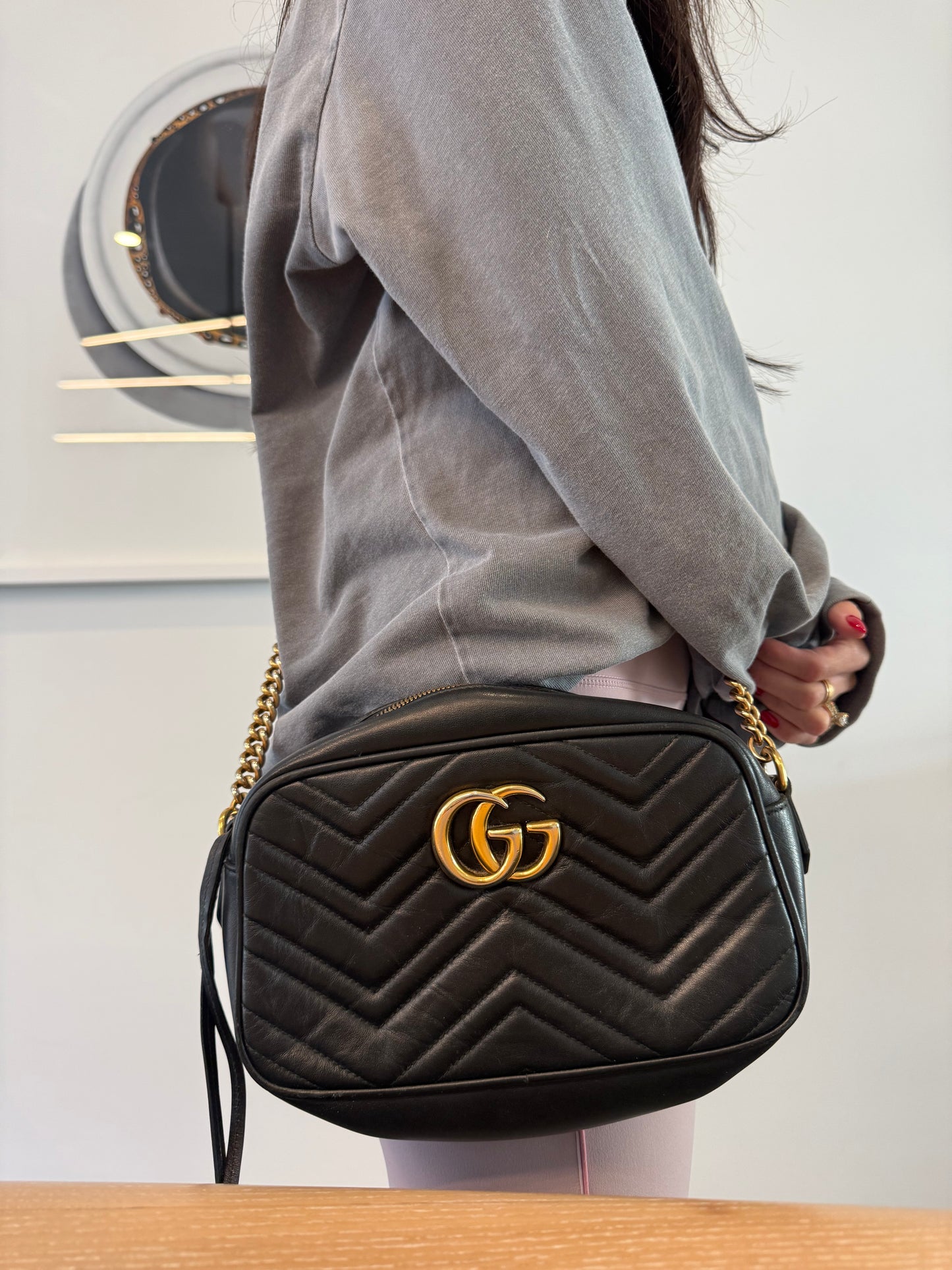 Authentic Gucci Marmont Camera quilted medium adjustable strap crossbody ! Retail is over $3000 with tax