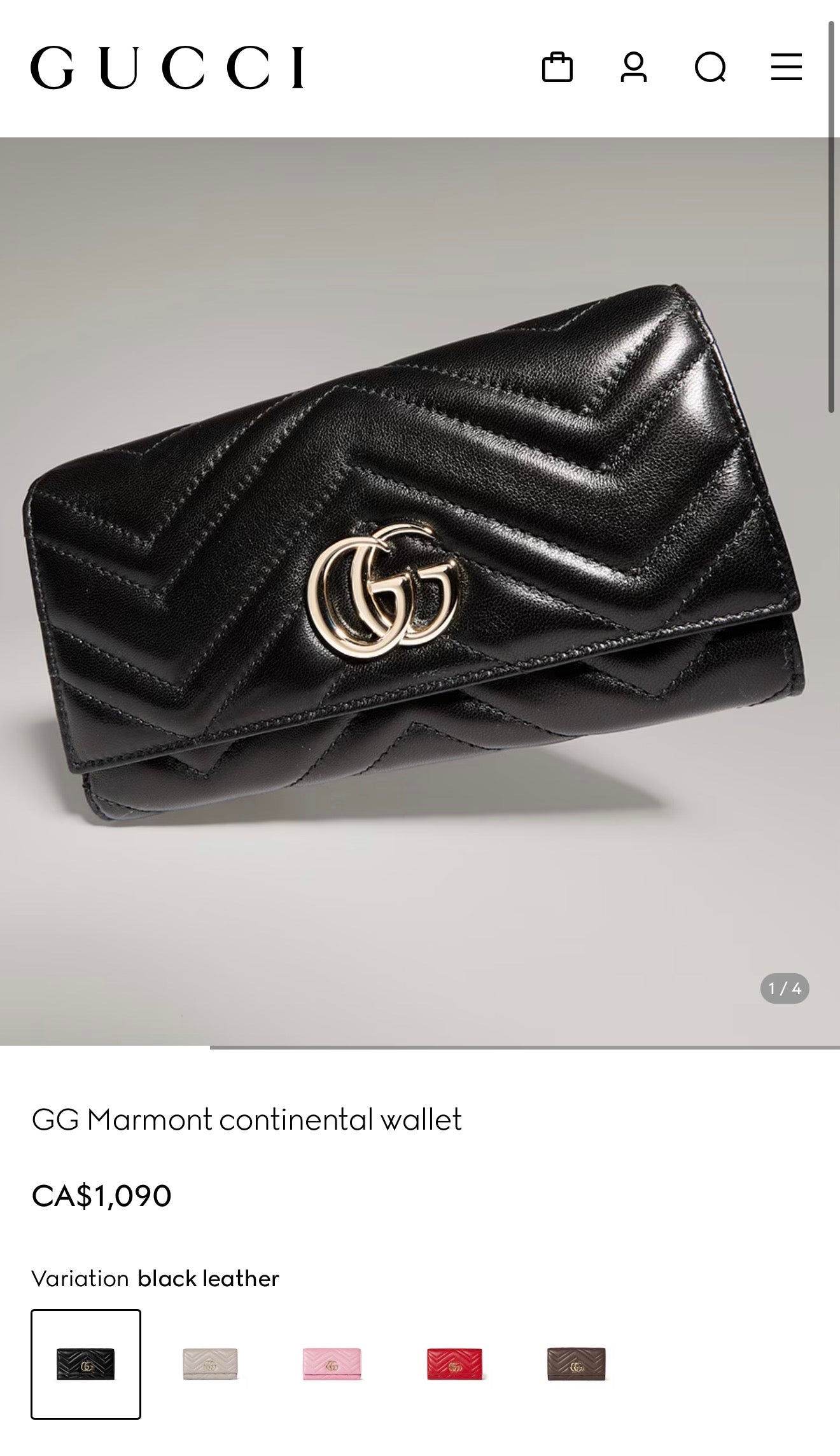Authentic Gucci Marmont flap wallet with added removeable strap in literal brand new condition fits phones cards cash coins etc retail is $1100 plus tax !