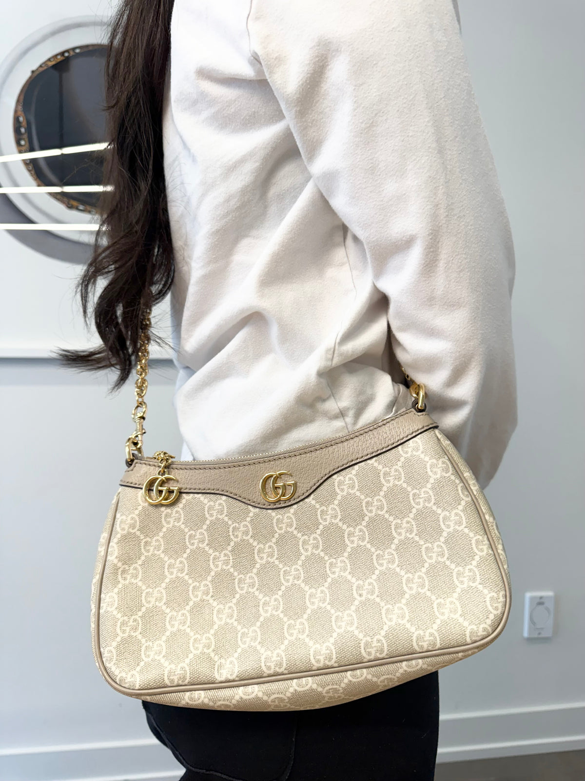 Authentic Gucci Supreme Marmont Original Heavy Duty Crossbody Pochette in absolute pristine preloved condition retail $2500