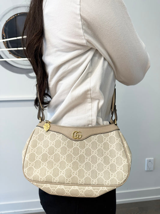 Authentic Gucci Marmont zipper top pochette with original adjustable GUCCI Ophidia crossbody shoulder strap! Retail over $2500! Like new inside and out !