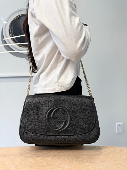 Authentic Gucci Black Soho Crossbody in 9.8/10 condition retail $3000!!