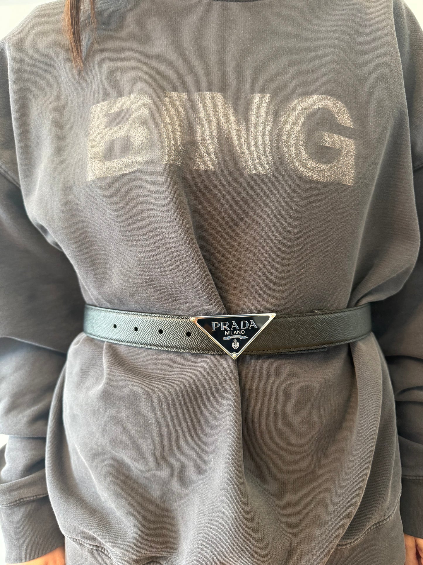 Brand new in box Prada saffiano leather women’s belt size 80 fits xs and s retail is over $1000