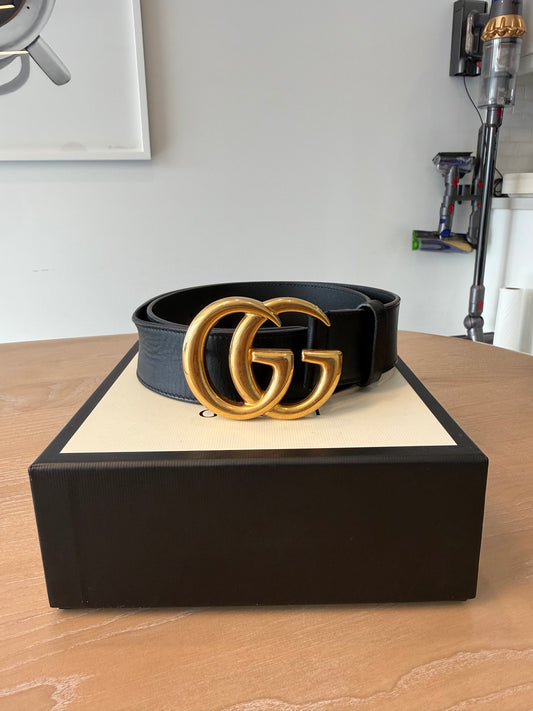 Gucci oversized gg Marmont belt in box size 80 fits xs and s retail is $755 plus tax gorgeous preloved condition