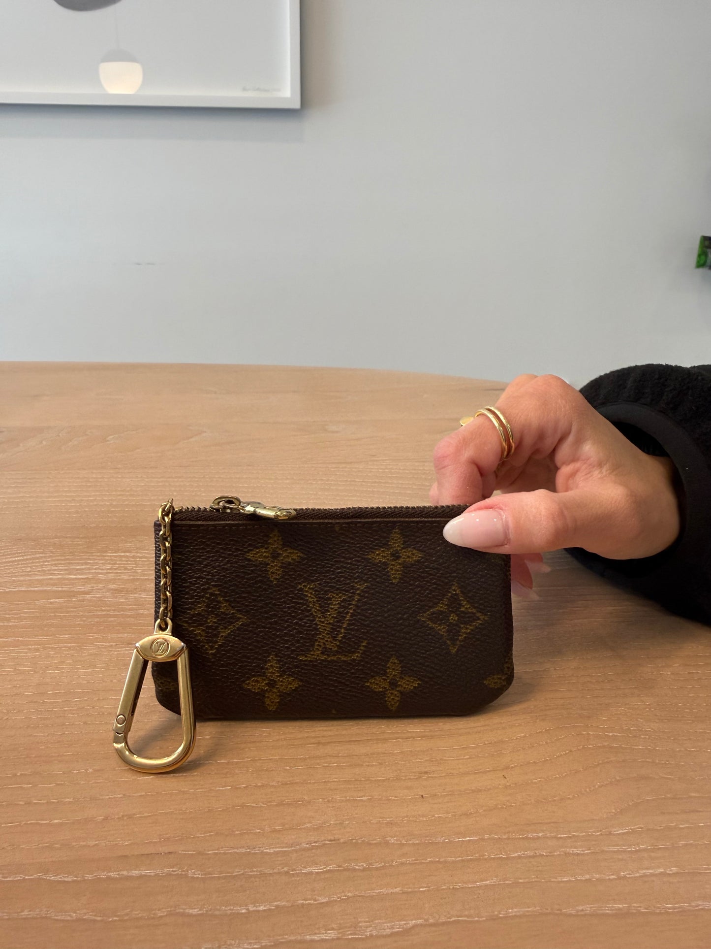 Louis Vuitton monogram cles coin card holder holder with original hook