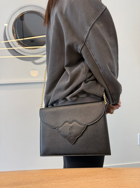 Authentic Yves Saint Laurent “ysl” crossbody clutch with added removeable strap . Gorgeous condition