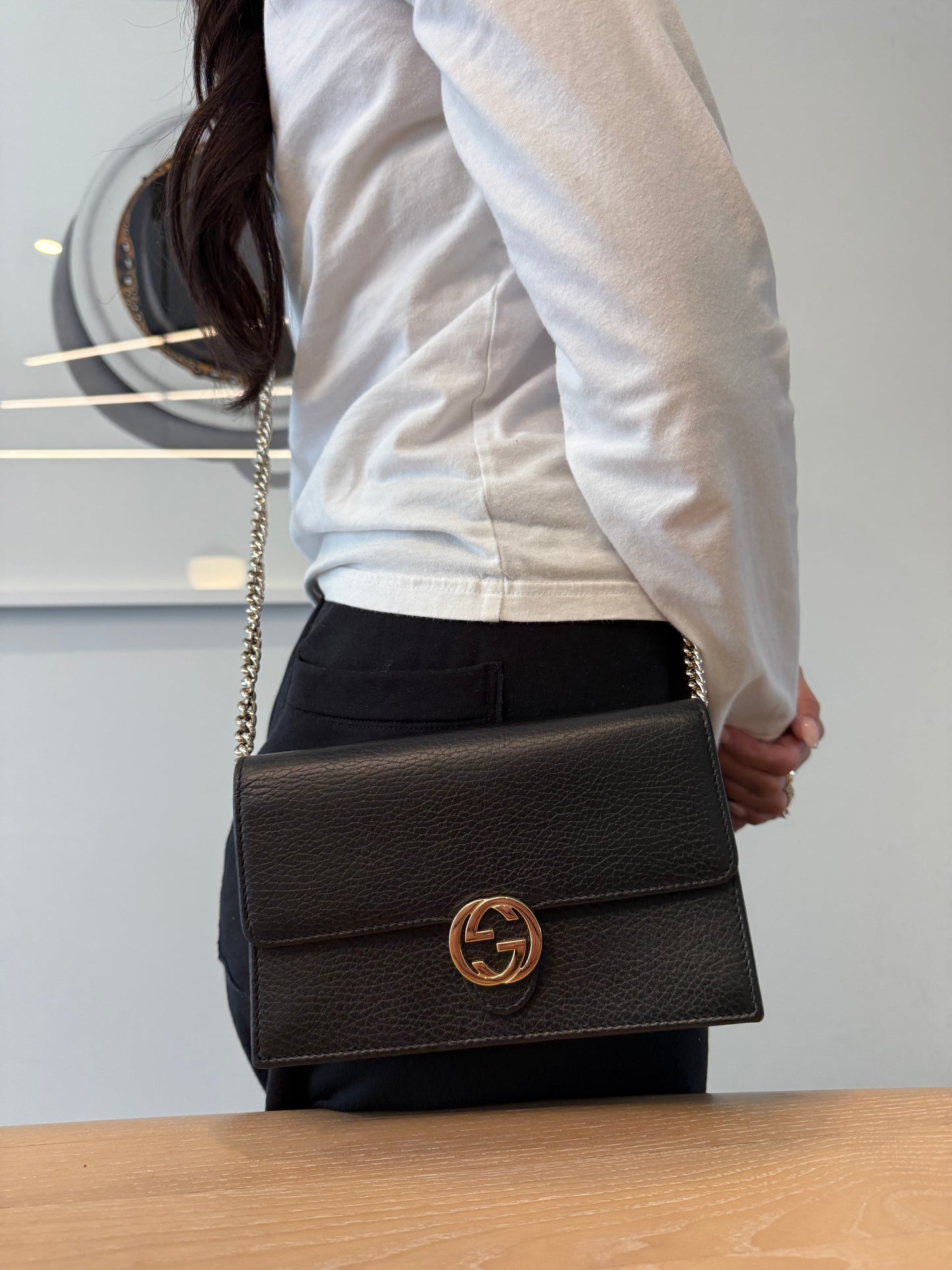 Gucci flap xl woc black and gold in box ! Retail $2500 absolutely pristine