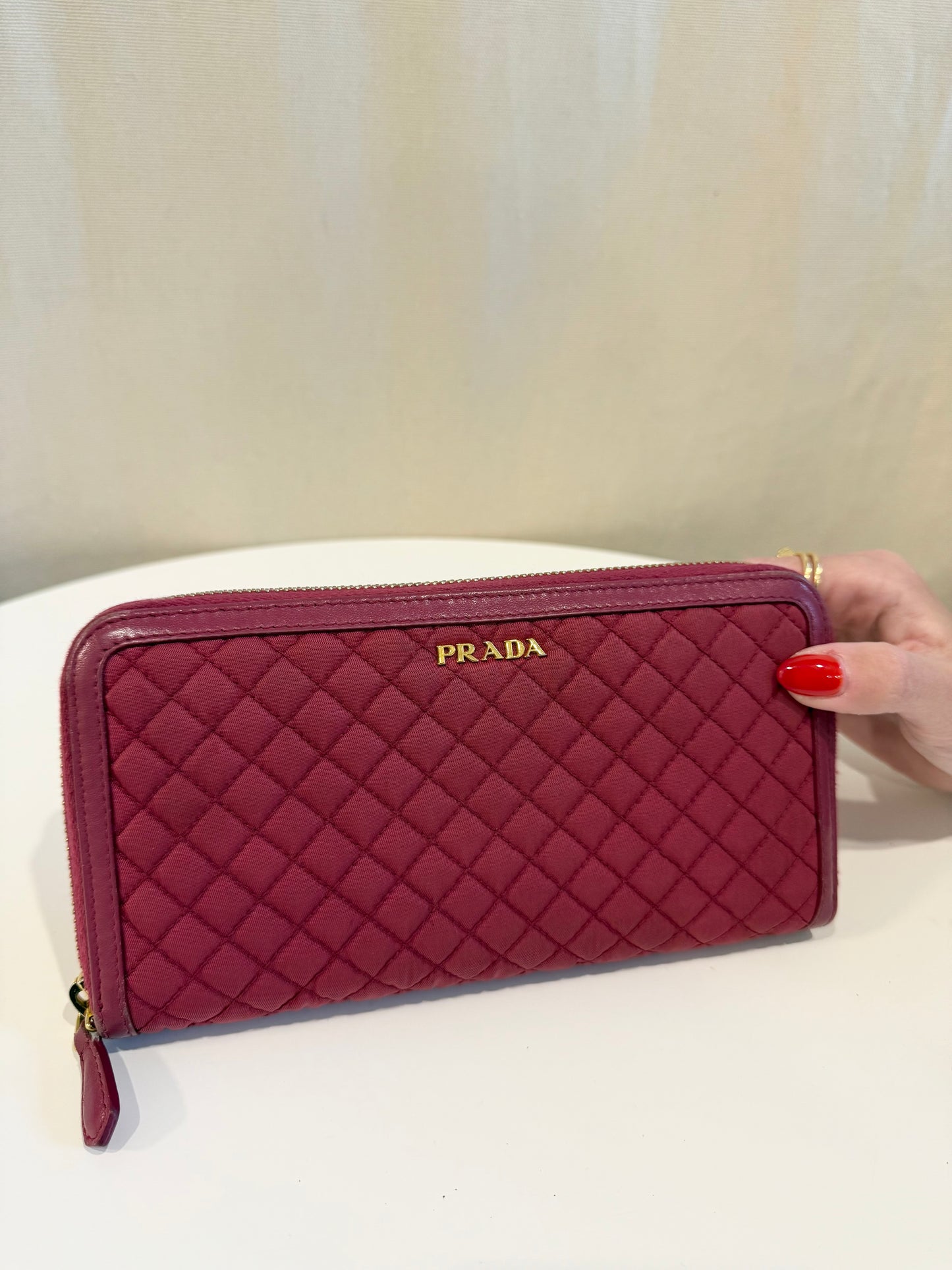 Retail $1290 Prada saffiano tweed pristine condition zip around
