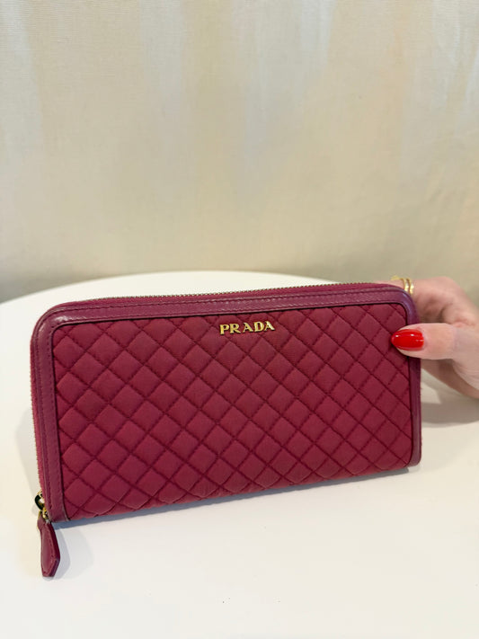 Retail $1290 Prada saffiano tweed pristine condition zip around