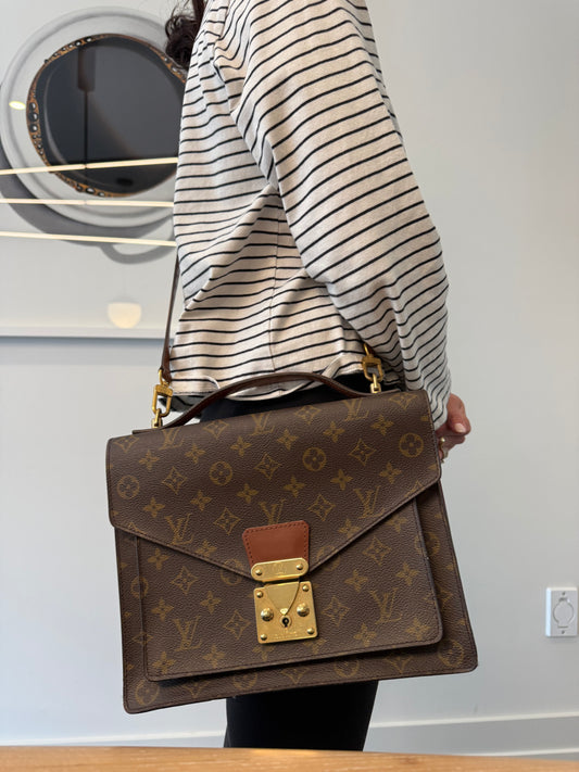 Authentic Louis Vuitton Monogram Monceau 2Way ! Original keys , original adjustable strap.  Fits a lot and clean!