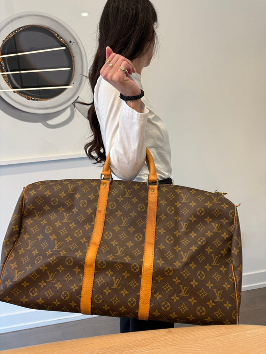 Authentic Louis Vuitton Monogram Keepall 55 duffle carryon ! $3000 retail