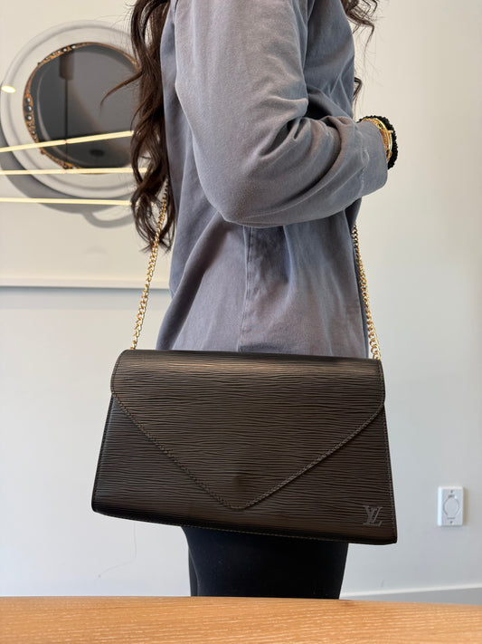 Authentic Louis Vuitton Arts Deco GM Crossbody Clutch with added removeable strap! Fits all phones wallets keys makeup etc