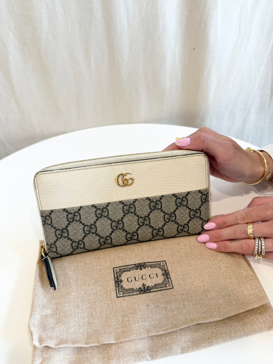 Gucci marmont supreme zip around wallet with dustbag over $1000 new !