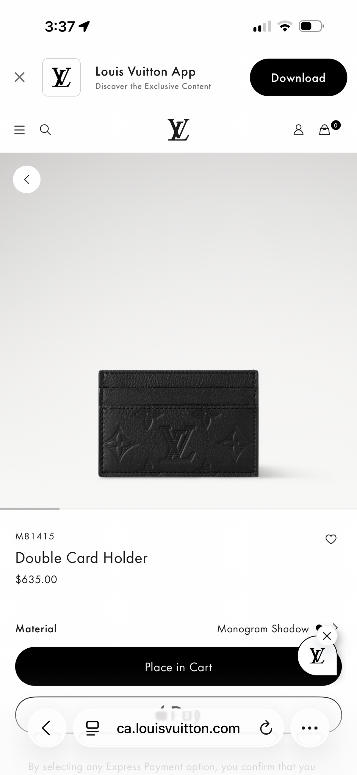 Authentic Louis Vuitton Black empriente double side cardholder in box client paid $650 plus tax worn once literally brand new !