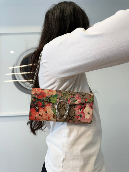 Authentic Gucci Dionysus Blooms Shoulder Pochette with original shoulder chain strap added crossbody strap in box ! Retail $2500!