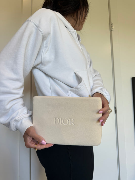 Dior beauty zipper top with stickers on and brand new