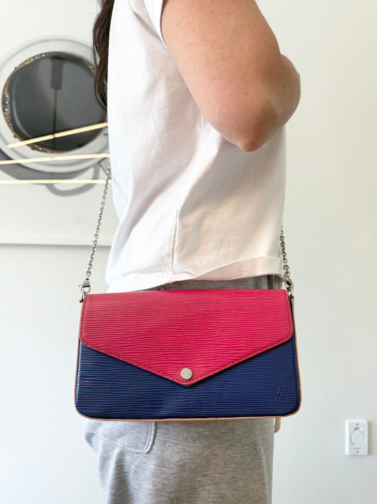 Authentic Louis Vuitton Sarah Feliece original Strap crossbody fits all phones makeup keys cash coins etc retail $2500 tax in ! Rare epi