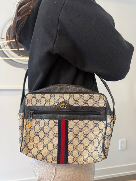 Authentic Gucci Supreme Ophidia zipper to crossbody with adjustable original strap fits ALOT ! Gorgeous condition