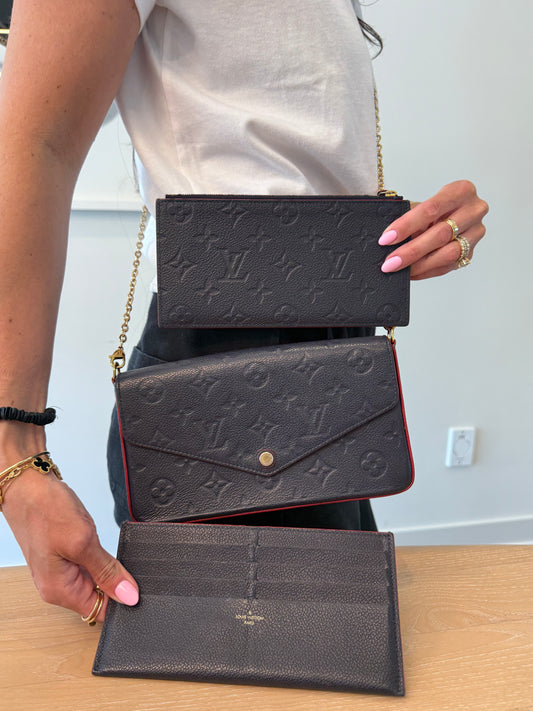 Authentic Louis Vuitton Sarah Felicie Empriente original chain strap and inserts ! Pristine condition $2400 + tax retail!