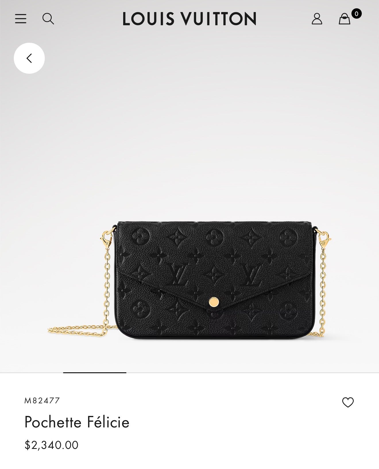 Authentic Louis Vuitton Sarah Felicie Empriente original chain strap and inserts ! Pristine condition $2400 + tax retail!