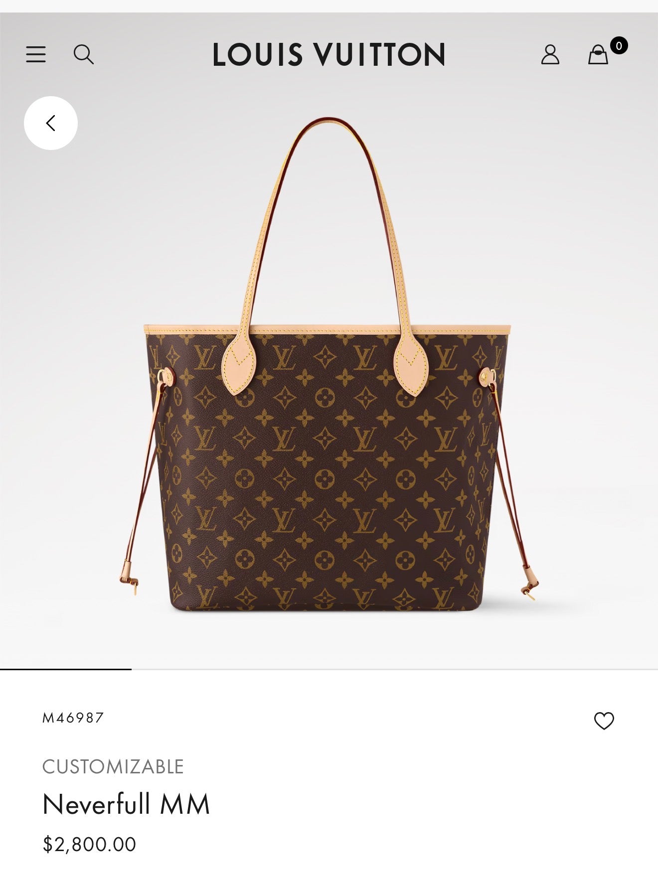 Authentic Louis Vuitton Monogram Neverfull Mam Shoulder Tote ! Retail $2800 + tax over $3000 with tax !