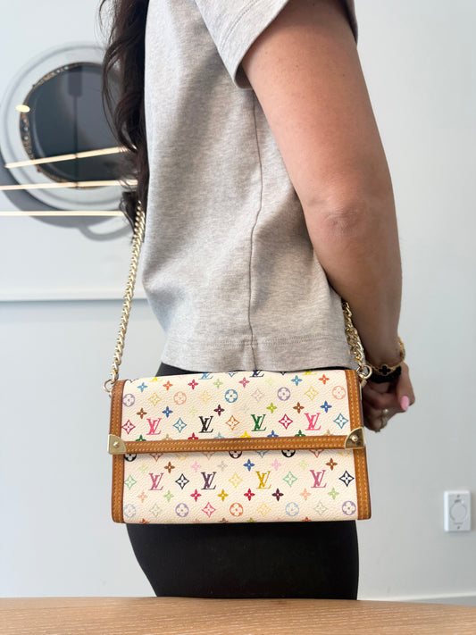 Authentic Louis Vuitton Murakami Trifold limited edition wallet with added removeable strap!