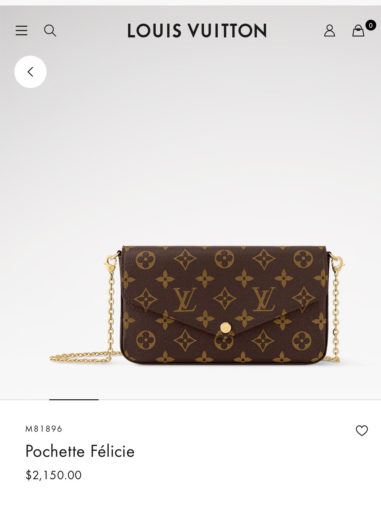 Authentic Louis Vuitton Monogram Sarah Felicie original chain crossbody envelope bag! Retail $2150 plus tax ! Fits phones makeup keys cards etc