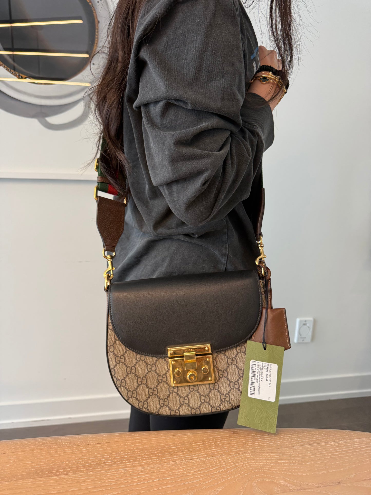 Authentic Gucci Supreme Padlock Half Moon Ophidia Adjustable Heavy Duty Strap with keys ! 9 9.5/10 condition heavy duty!! Retail $4500 online!!!